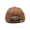 Benutzerdefinierte 6 Panel Brown Baseball Cap